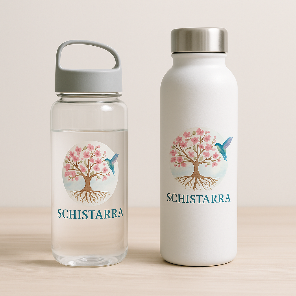 Custom bottles from Schistarra drinkware collection.