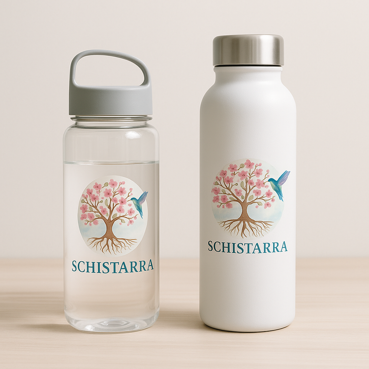 Custom bottles from Schistarra drinkware collection.