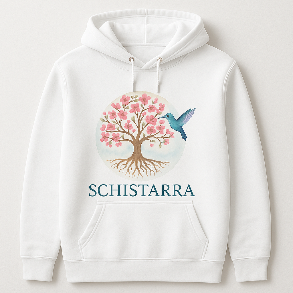Custom made-to-order hoodie with printed design.